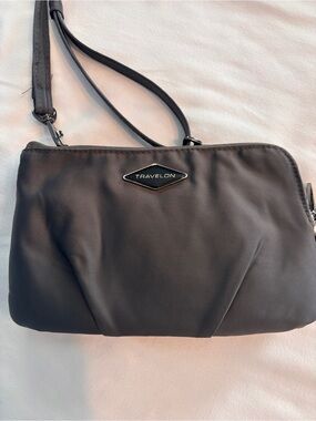 Travelon Charcoal Gray Crossbody Bag / Clutch - Sleek Everyday Carry